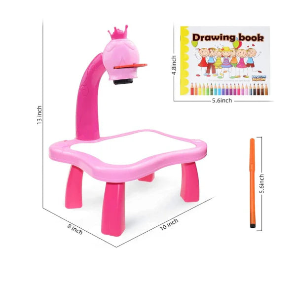 Set Tabla At Performance, de desenat Electrica cu Proiector Holograme, 24 modele figurine, roz